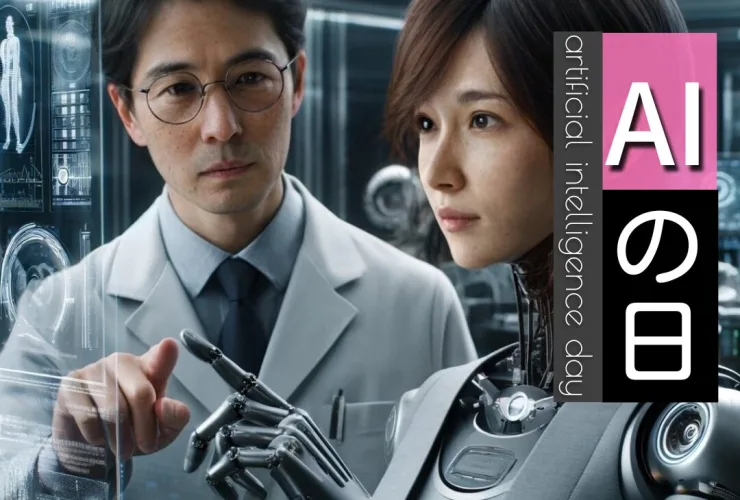 AIロボットと研究者の画像