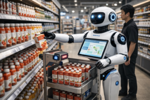 買い物するロボットの画像